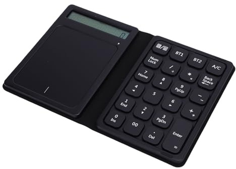 Tangxi Bluetooth Number Pad, Clavier Numérique sans Fil Pliable avec Calculatrice D'affichage et Touches TouchPad Slim 23, pour Ordinateur Portable Android iOS Desktop