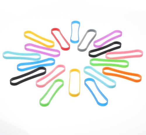 30 elastici colorati in gomma da 6,3 cm per artigianato, elastici medi colorati per tie dye, geoboard, organizzazione, fissaggio