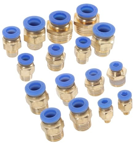 TOBBOMEY Raccords Air Rapides Pneumatiques ABS et Cuivre Connecteurs Droits pour Compresseur et Tuyaux Adaptateurs Solides et Étanches Installation Facile