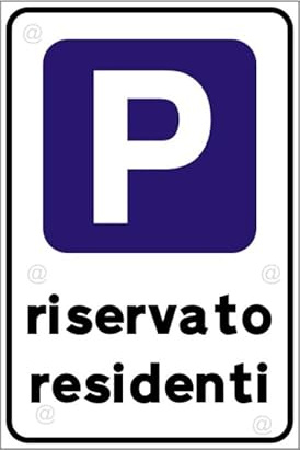 Cartello Segnaletico in Alluminio Dibond 3mm da Esterno | Parcheggio Riservato Residenti | Stampa Alta Qualità con 4 Fori – 30x20 cm (Parcheggio Riservato Residentii, 30x20cm)
