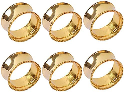 Plmvhpb 6 StüCke Set Esstisch Einstellung Braut GläNzend Serviettenhalter Schmuck für Party Hochzeit Abendessen AnläSse Decor