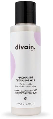 Niacinamide Cleansing Milk 200 ml | Lait nettoyant adoucissant avec niacinamide pour peaux normales à mixtes | Nettoyage équilibré et confort | divan.Care