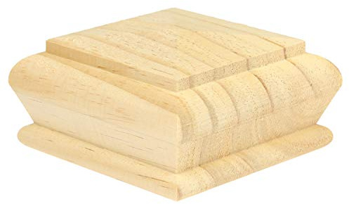 Pine Pyramid Newel Cap 90mm Full – Square Cap for Stair Newel Posts – Unfinished Wood – 120 x 120 x 53mm – Jackson Woodturners