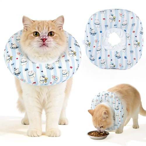 Halskrage för hund Justerbar, Halskrage för katt Mjuk, Lickskydd för hund för halsomfång 27~36cm, Hundkrage Lickskydd för postoperativa hundar och katter, Halskragen för hundar Andningsbar