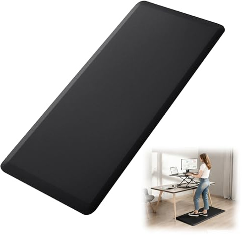 Tappetino anti-affaticamento, tappetino da cucina imbottito da 1,27 cm, 44 x 120 cm, tappetino antiscivolo in memory foam, per scrivania, ufficio, cucina, allevia l'affaticamento delle gambe e il mal