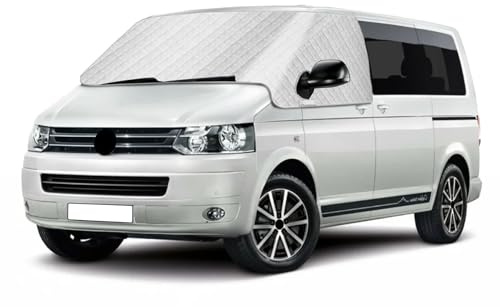 FormiPow Frontscheibe Sonnenschutz für VW T5 2003-2015, 5-schichtiger reflektierender Außen-Sonnenschutz, Anti UV/Frost/EIS/Staub Schutzabdeckung für VW T5 2003-2015