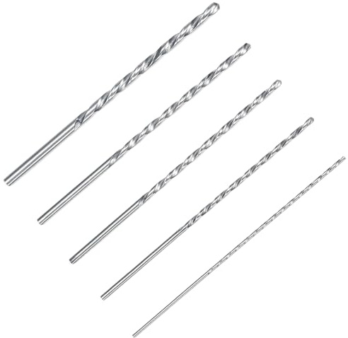 5 Pieces Long Wood Drill Bit,2mm 3mm 3.5mm 4mm 5mm Drill Bits Wood 15cm Length,High-Speed Steel Long Wood Drill Bit for Drilling