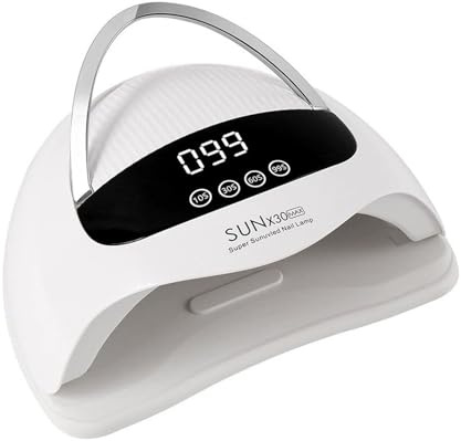 LuminaVerde UV-lampa för gelnaglar, UV-LED-lampa med 90 lysdioder, nagellampa med LCD-skärm och timer för snabb härdning