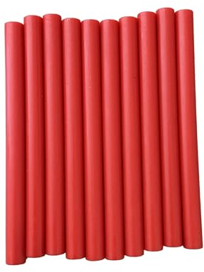 Siegelwachs Stangen 11mm für Klebepistole – Gold Silber Schwarz Weiß Rot Blau – Wax Seal Sticks für Hochzeit Einladungen DIY Basteln – Wachssiegel Set Farben 10er Set (Rot)