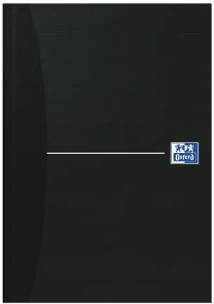 Oxford gebundenes Buch A5 kariert 192 Seiten, smart black/schwarz