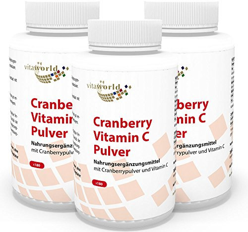 3er Pack Vita World Cranberry 400mg + Vitamin C 540 Kapseln Apotheker-Herstellung