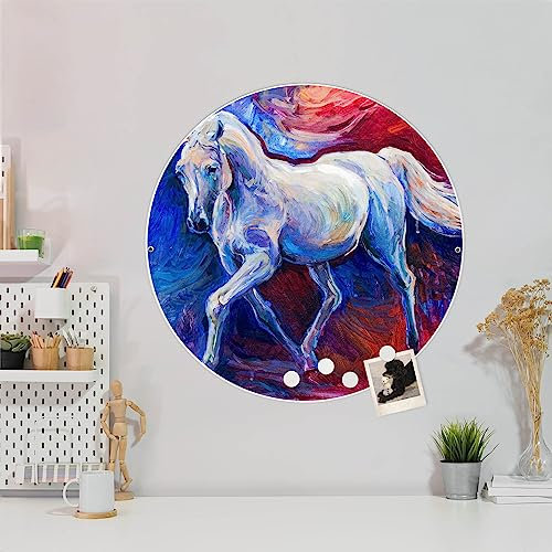 banjado Magnettafel Ø 47cm Weiß - Magnetwand aus Metall - Magnetpinnwand als Memoboard - Pinnwand Magnettafel Küche, Büro, Kinderzimmer inkl. 4 Magnete & Montageset - Schimmel