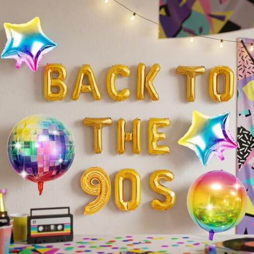 JeVenis Zurück zu den 90er Jahren Ballon Banner 90er Jahre Ballon 90er Jahre Party Dekorationen 90er Jahre Party liefert 90er Jahre Themenparty