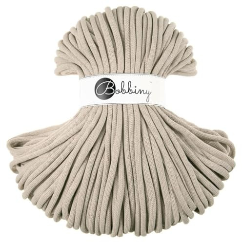 Bobbiny Jumbo, corda per macramè intrecciata, da 9 mm, 100 m (beige)