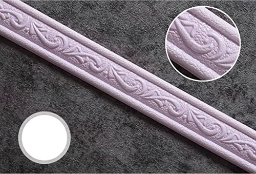 Guest Ruyunlai Tapetenbordüre selbstklebend PVC Sockelleiste Dekorative Bordüre Selbstklebende Home Schlafzimmer Badezimmer Helles Lila 4cm X 230cm*2 Pcs