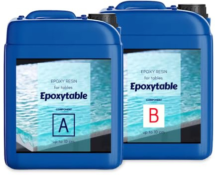 Resin Pro® EPOXYTABLE 10 Resina Epossidica per Colate fino a 10 cm, Ideale per Tavoli in Legno, Grandi Colate, Opere Artistiche senza Bolle - 100% Made in Italy (1,25 Kg)