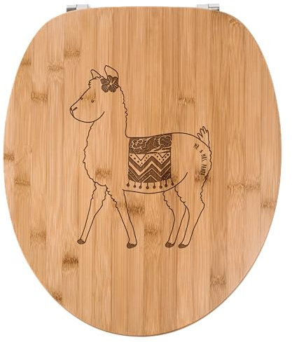 Mr. & Mrs. Panda WC Sitz Alpaka Stolz - Geschenk, Toilette, WC-Sitz, Klobrille, Klodeckel, Toilettendeckel, Lama