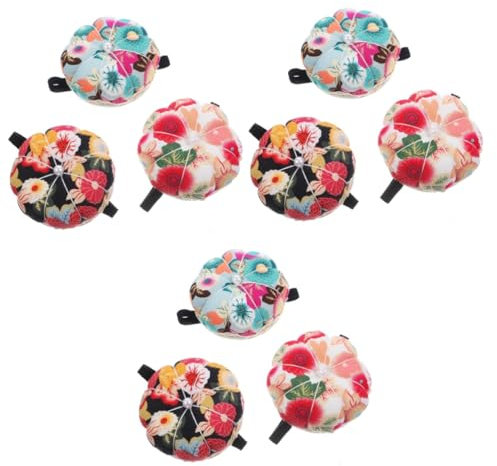 CORHAD Nadelnadel, Handgelenkstütze, Nadelkissen, Ringnadel, Aufbewahrung, Fingernadel, Kissen, Blume, Armband, Nadelkissen, Handgelenkschlaufe, Nadelkissen, tragbare Tomate, e170, 9 Stück