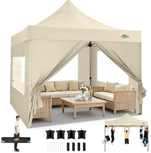Tooluck - Toldo Pop-up de 25,4 x 3 m con 4 Paredes Laterales, Tienda de Fiesta al Aire Libre, fácil de Montar, toldo instantáneo para Todas Las Estaciones, a Prueba de Viento e Impermeable con Bolsa