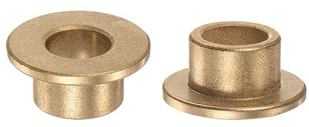 QUARKZMAN 2pz Flangia Cuscinetto Manicotto 10mm Alesaggio x 14mm OD x 10mm Lunghezza x 2mm Flangia Spessore, Bronzo Boccola Autolubrificante Boccole Manicotto per Attrezzature Industriali