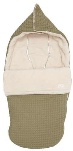 Koeka Kinderwagen Buggy Fußsack - Mit Teddy Gefüttert - Mit Kapuze - Oslo - Aus Baumwolle - Abwaschbar - Grün - Einheitsgröße