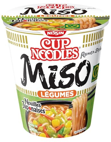NISSIN Nouilles Japonaises - Saveur Miso - 1 carton de 8 cups