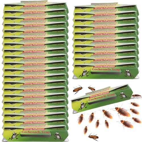 30 Pezzi Trappola Scarafaggi, Trappole per Scarafaggi, Trappole per Scarafaggi e Blatte, Scarafaggi Disinfestazione, Trappole Appiccicosa Anti Blatte per Cibo, Cucina, Bagno, Camera da Ufficio