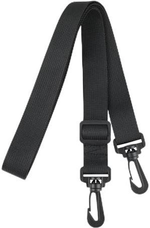 Bred axelrem justerbar väskrem med svängbara krokar universell ersättning axelrem snabbfrigörande spänne klämma för bagage handväska datorväskor (bredd 2,5 cm, längd 15 cm), Svart
