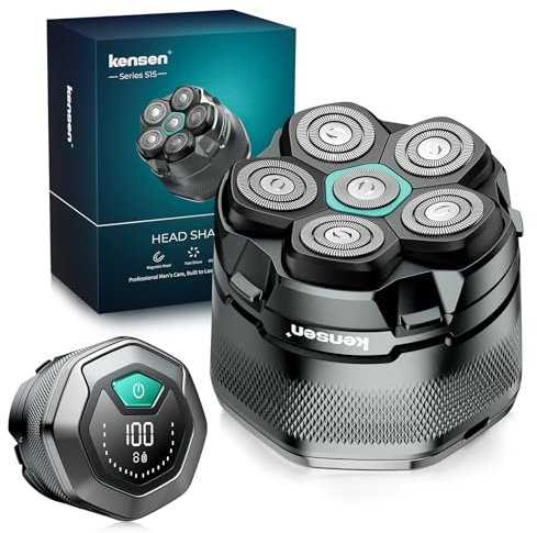 Glatzen Rasierer Herren, kensen Kopfrasierer Glatze Wasserdicht Kopf Rasierer Herren Wiederaufladbar Typ-c Head Shaver Men Magnetische Leicht zu Reinigen Akkulaufzeit 160 Mins