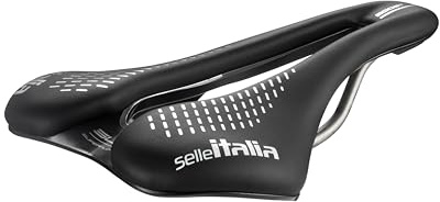 Selle Italia SLR Boost Gravel TI 316 Superflow - Gravel- och Landsvägscykelsadel med Gel, Anatomiskt Hål, Hi-viz Inserts - Storlek L3, Svart/Vit