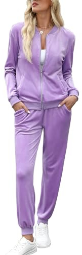 Irevial Conjunto Chandal de Terciopelo Mujer Conjunto Deportivos Chaquetas | Cremallera y Pantalones Conjunto de Pijamas Terciopelo, Otoño e Invierno