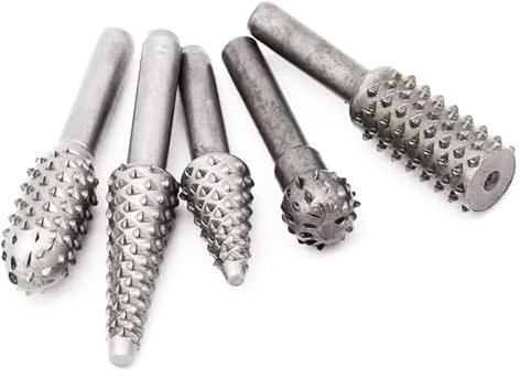 Set di 5 punte rotanti da 1/4, 6 mm, per intagliare il legno, per lime, set di punte rotanti, taglio per incisione, lucidatura e levigatura di legno e plastica