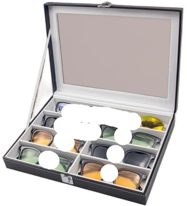 MNBFC Brillenbox Brillen-Display-Box, 8 Fächer, Brillen-Aufbewahrungsbox, multifunktionaler Sonnenbrillen-Organizer, Brillen-Aufbewahrung for Zuhause, Tisch-Schublade Brillenkoffer