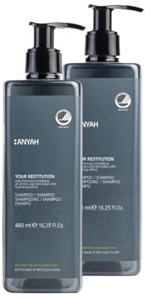 ANYAH Feuchtigkeitsshampoo – Sanfte Pflege für trockenes Haar, stärkt Haar & schützt Kopfhaut, vegane Formel, Nordic Ecolabel zertifiziert, shampoo damen & herren, 480ml
