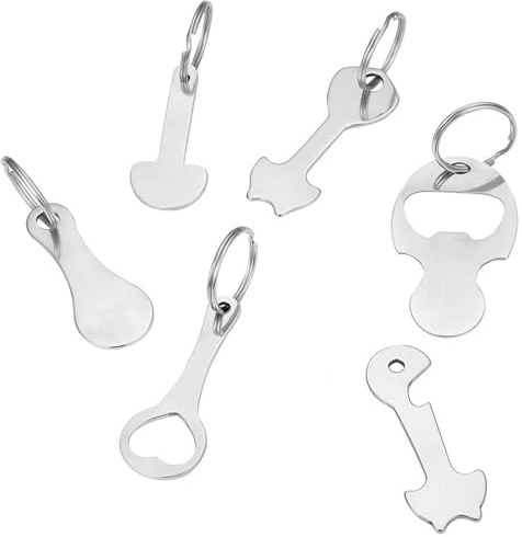 Yolistar 6 Pièces Jeton pour Caddie de Courses en Acier Inoxydable – Porte-Clés Extracteur de Caddie Universel, 6 Modèles Originaux Dont 1 Ouvre-Bouteille pour Chariot de Courses