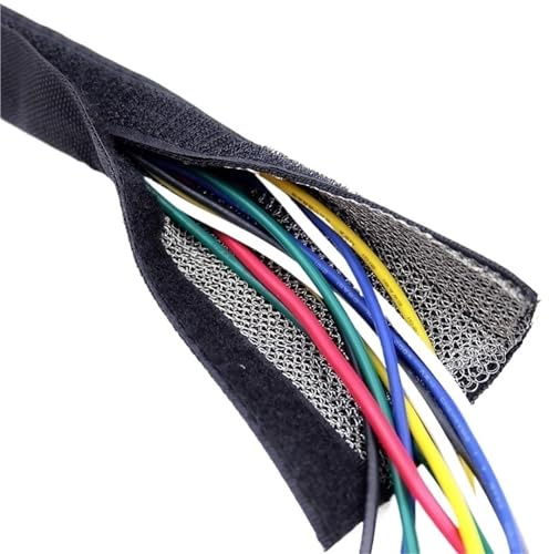 Guaina per cavi schermata da 1 m, 30 mm, con chiusura autoadesiva, guaina in nylon per isolamento, interferenze elettromagnetiche e perdite