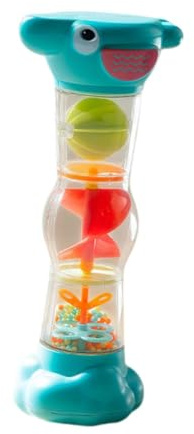 Folpus Jouet sensoriel léger pour bébé, tube sonore de pluie, shaker musical, sablier, hochet, 24 x 10 cm, Vert