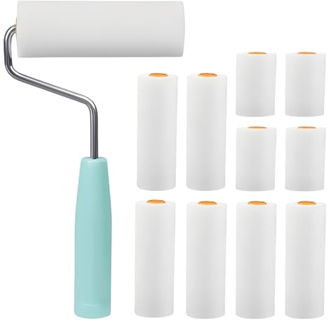 10 Pezzi Set Rulli Pittura Piccoli, Set Rullini per Vernici, Rullo Piccolo Per Pittura, Mini Rullo Pittura con Manico per Pitturare, Ideale per Vernici, Decorazione Casa e Fai da Te (5.6/10cm)
