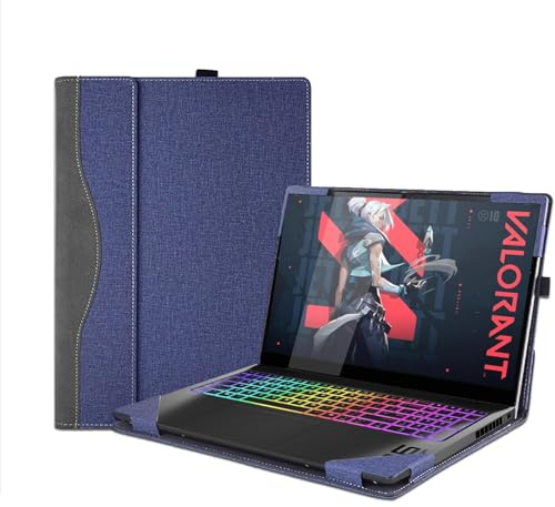 Fodral för HP OMEN MAX 16 tum Gaming Laptop PC 16-ak/ah & för 40 cm OMEN Gaming 16-ap/am/an ärm, PU-läder skyddande skal avtagbar väska tillbehör (blå)