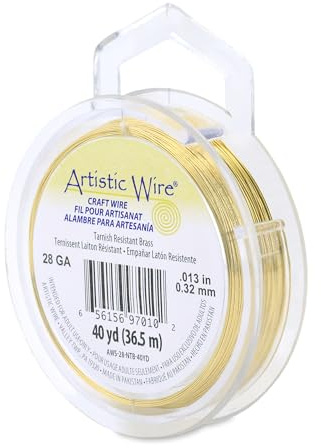 Artistic Wire - Rollo de Alambre para Manualidades (36,5 m, Calibre 28, latón)