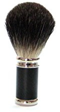 Golddachs - Pennello da barba, 100% setole di tasso, manico in metallo, colore: nero, argento, opaco
