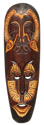 Wogeka Schöne 50 cm Wand Maske Maori Tribal Holz Tier Afrika Maske46