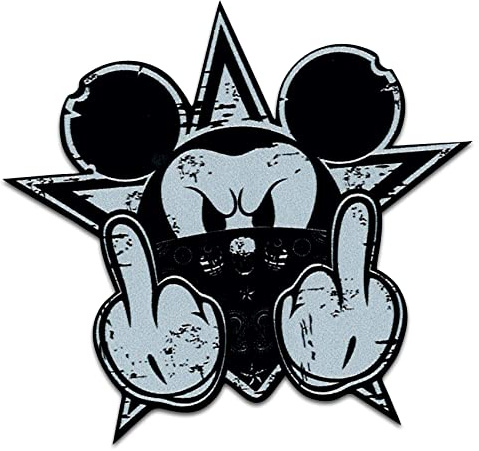 Finest Folia Gangster Mouse Autoaufkleber 9x8cm Retro Vintage Rockabilly | Sticker Old School Kult Motiv matt laminiert wetterfest UV-beständig für Motorrad Laptop Kühlschrank selbstklebend R222-21