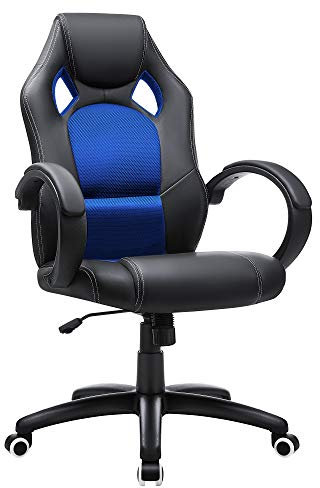 SONGMICS Poltrona Girevole Sedia Direzionale Ergonomica da Ufficio Studio Regolabile con Rotelle OBG56L