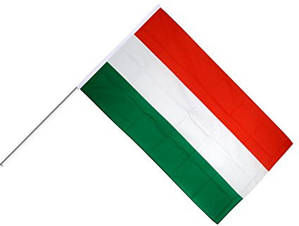 Flaggenfritze Große Stockflagge/Stockfahne Ungarn + gratis Sticker
