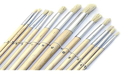 artico - Set mit 2 nummerierten Pinseln, runde Spitze, Holzgriff, Mehrfarbig, einzigartig