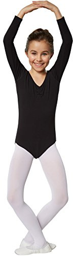 dressforfun Kinder Langarm-Body mit leichtem V-Ausschnitt, perfekte Passform, leicht tailliert, formbeständig, ideal zu kombinieren (140, Schwarz)