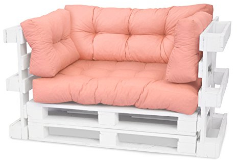 Spatium Palettenkissen Palettenauflage Palettenpolster Euro Palettenmöbel (Langes Rückenkissen 120x40x10/20 , Lachs)