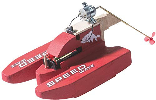 matches21 HOME & HOBBY Motorboot Speedboot Rennboot DIY Holz Bastelset für Kinder ab 10 Jahren Elektro-Bausatz