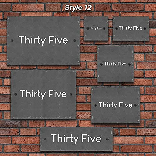 Active Window Films Rustic Natural Slate House Gate Sign Plaque Door Number Personalised Name Plate (Style 12)